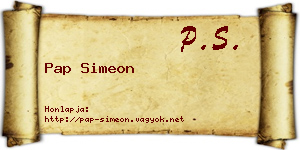 Pap Simeon névjegykártya